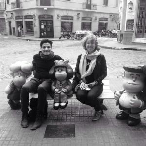 Carlos und ich in BA mit Mafalda 